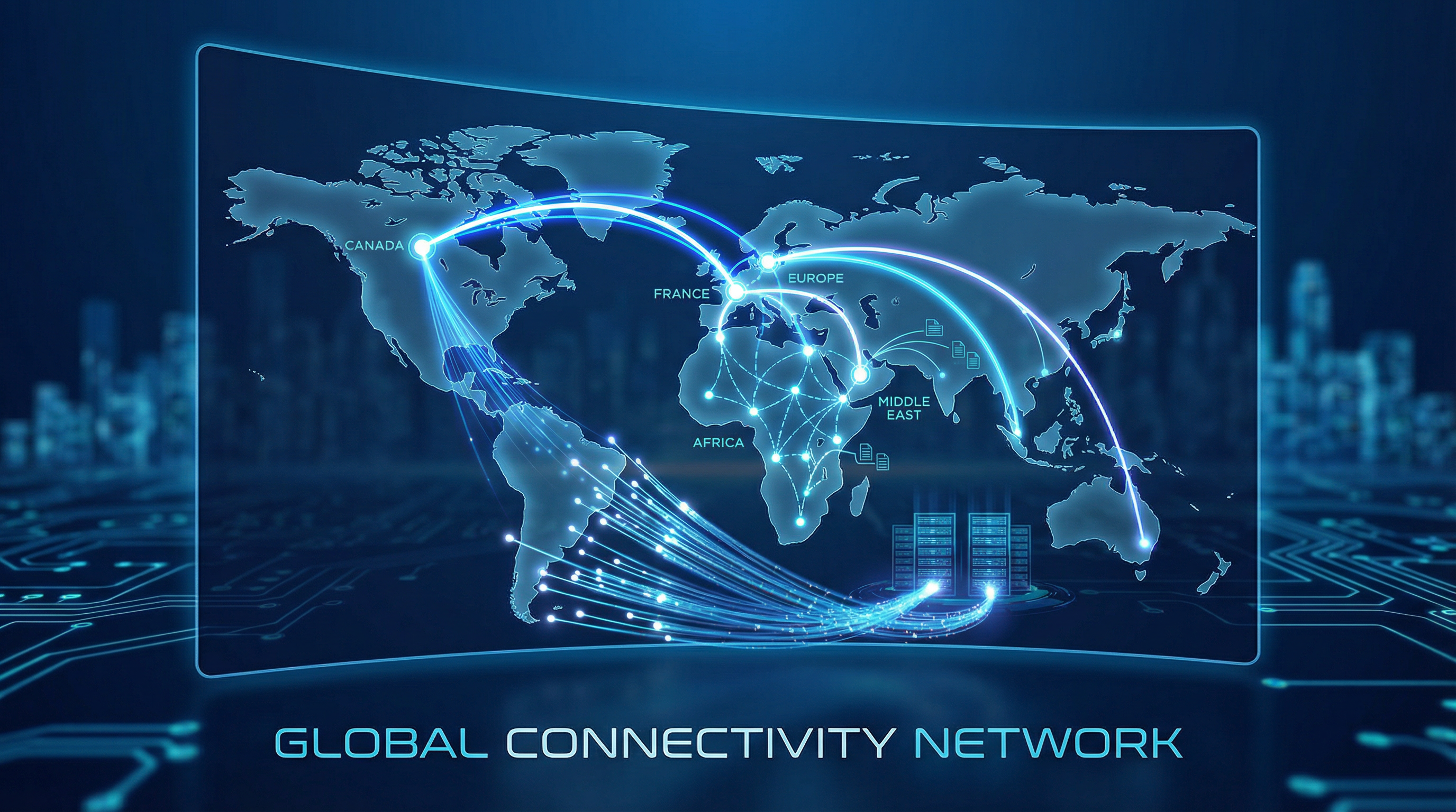 Réseau télécom international Your Best Solutions couvrant Canada, France, Europe, Afrique et Moyen-Orient